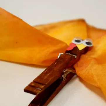 Turkey craft with clothespin and coffee filter