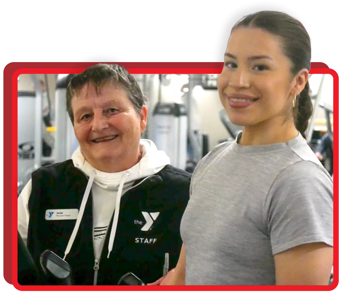 personal trainer and training client smiling at the camera