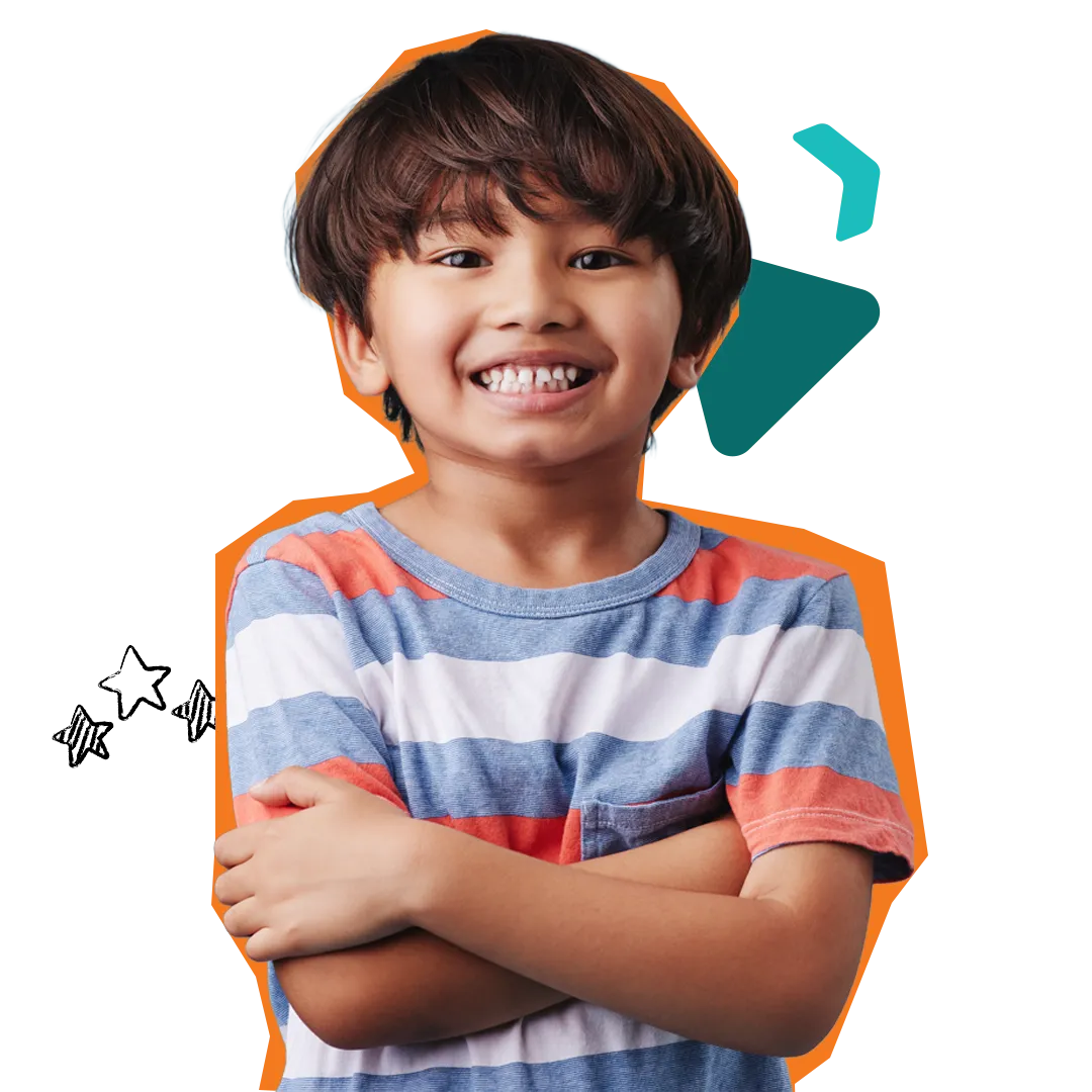 smiling boy in casual clothes
