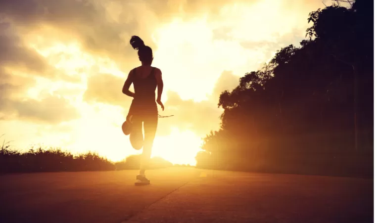 woman running outside