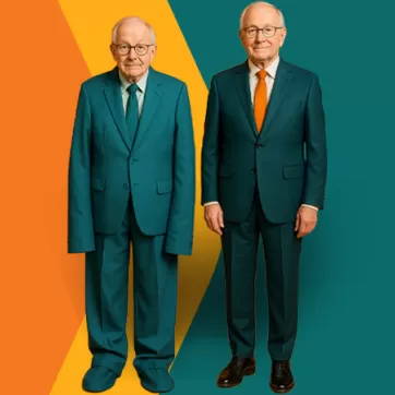 two senior men wearing business suits
